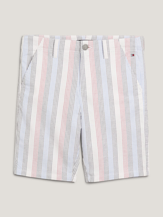 Oxford Stripe Straight Fit Chino Shorts
