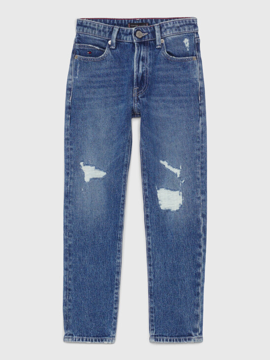 Th Modern Distressed Straight Jeans