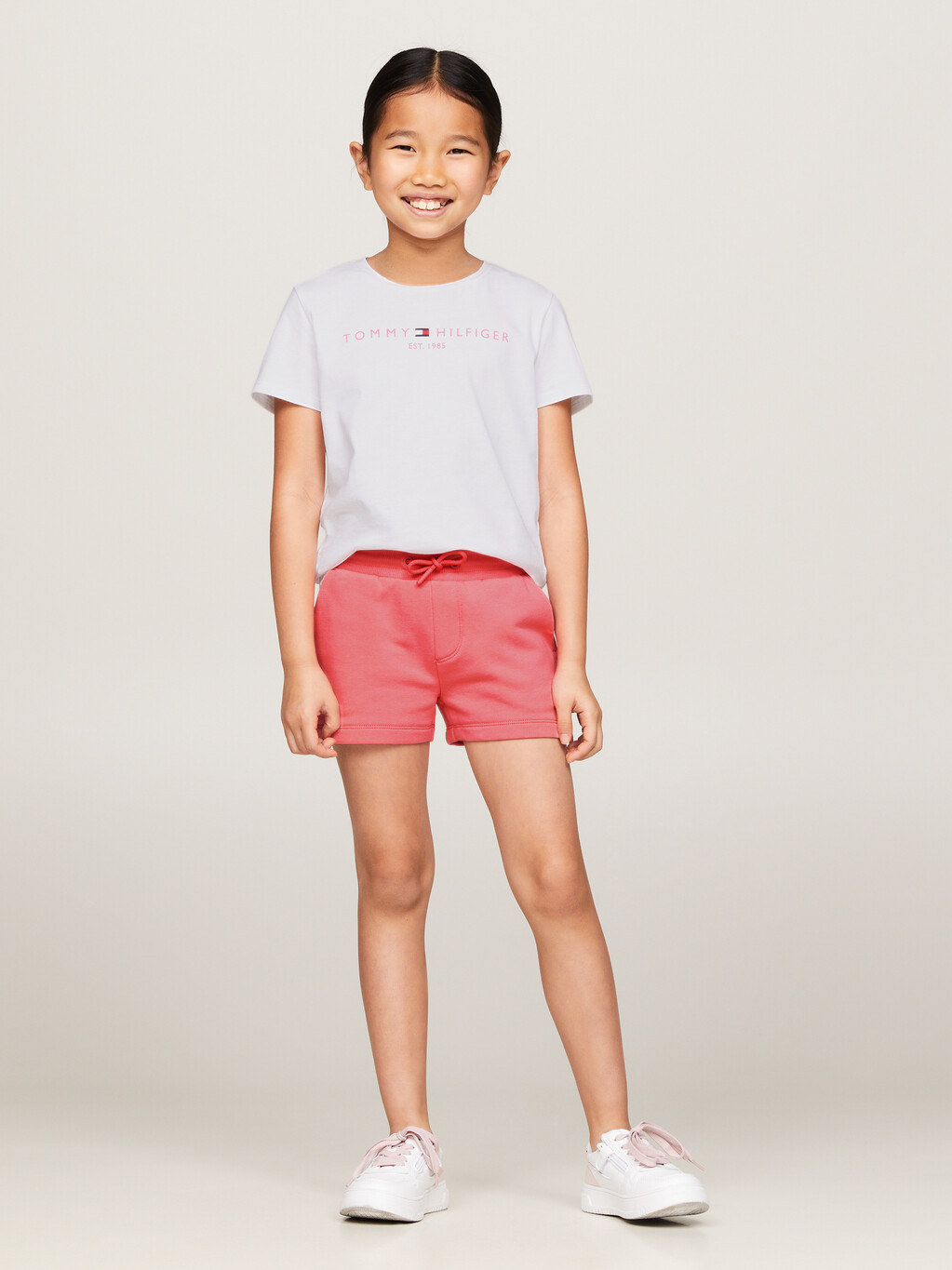 Essential 修身 T 恤和短褲套裝, Glamour Pink, hi-res