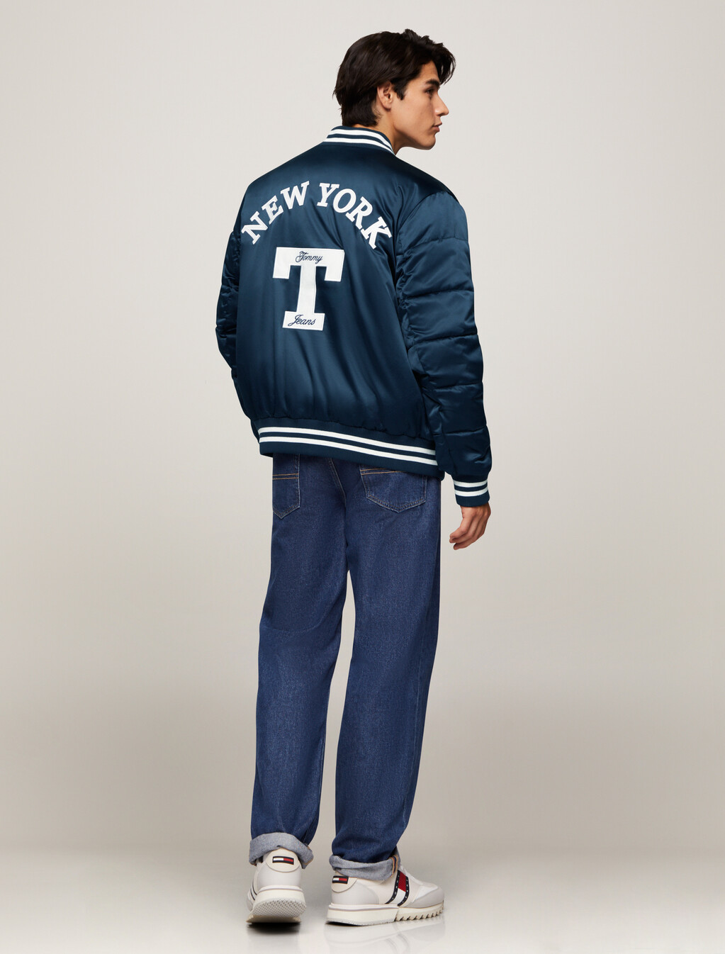 Satin Puffer Jacket, Dark Night Navy, hi-res