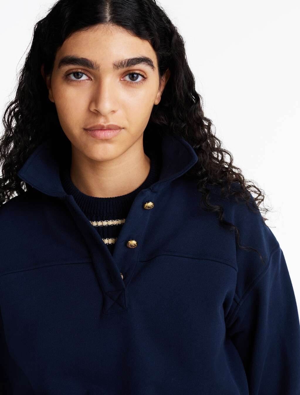 Polo 領毛圈衛衣, Dark Night Navy, hi-res