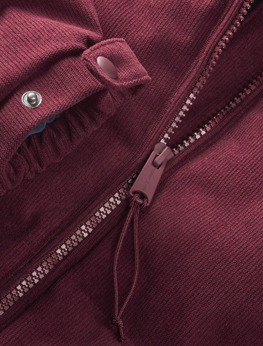 Corduroy Cropped Puffer Jacket, Deep Rouge, hi-res