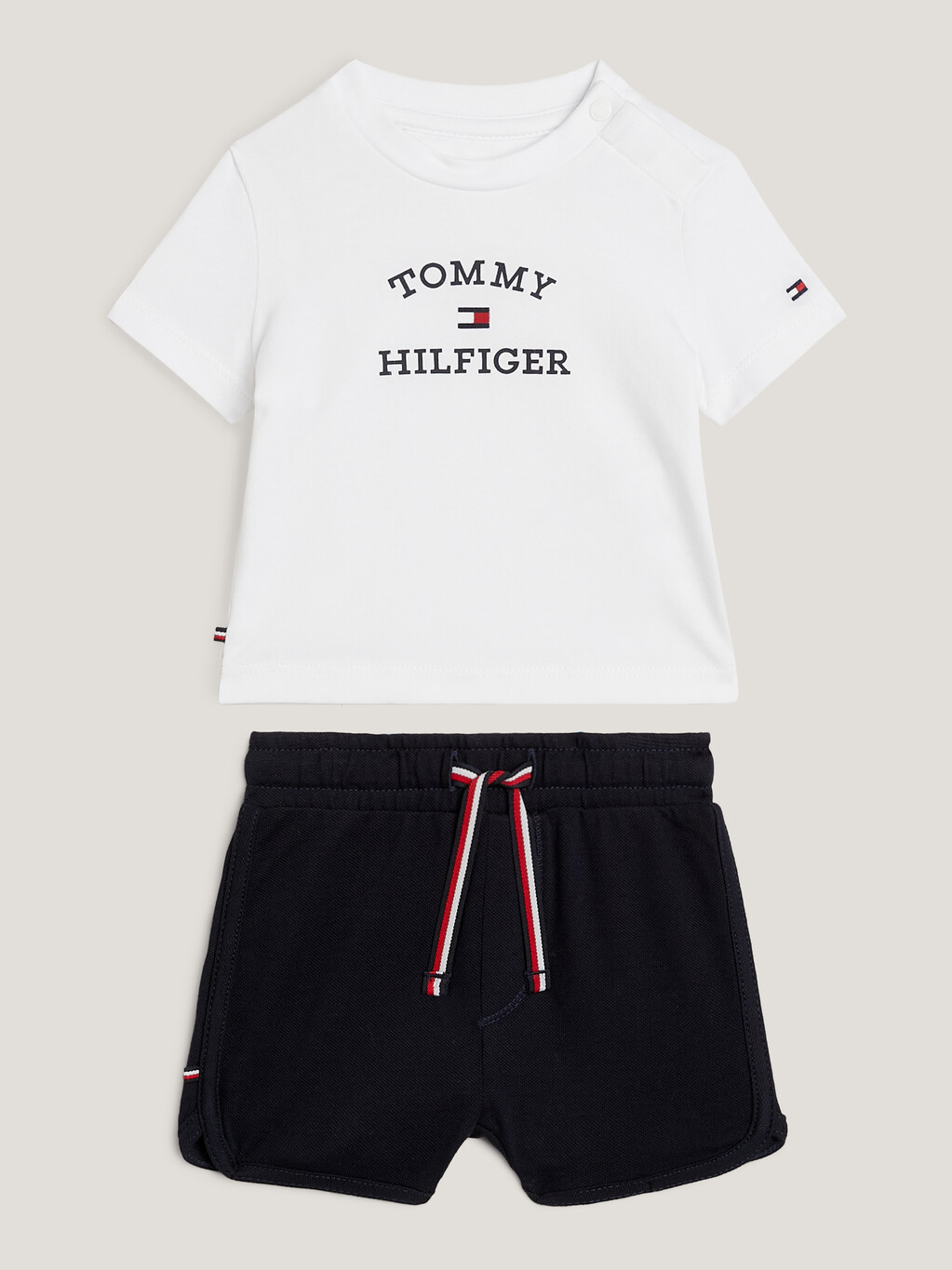 Logo Shorts And T-Shirt Set, White, hi-res