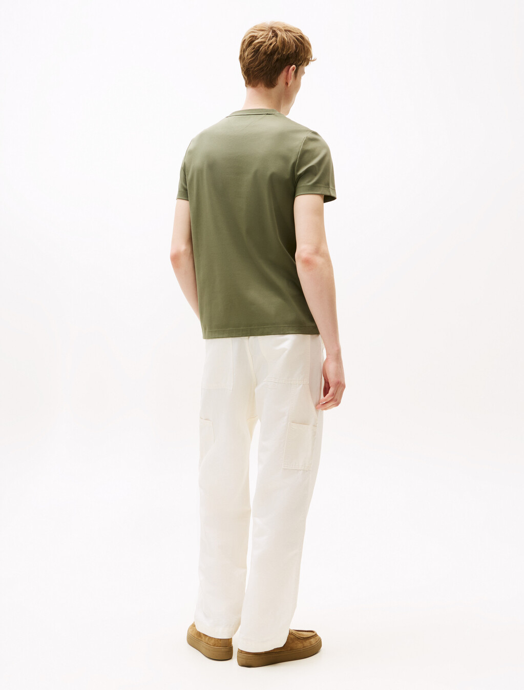 雙面羅紋修身 T 恤, Battle Green, hi-res