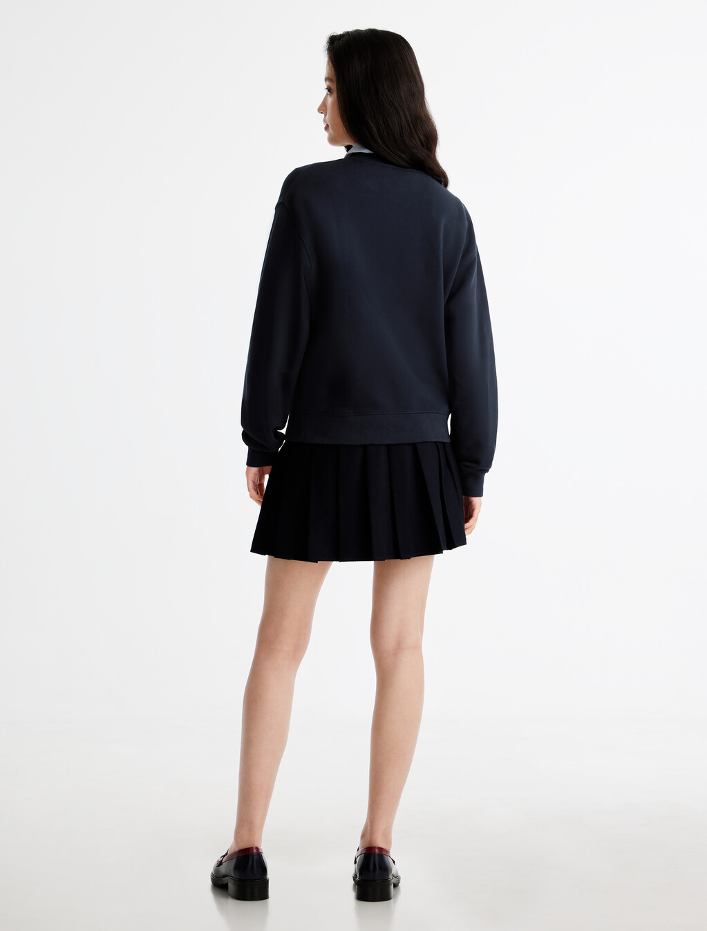 Script Logo Embroidery Sweatshirt, Dark Night Navy, hi-res