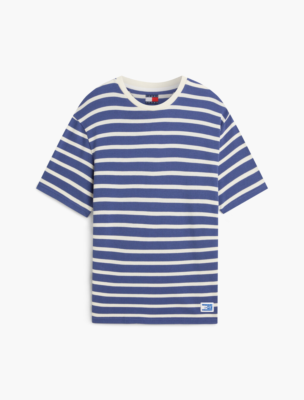 Logo Label Stripe Relaxed Jersey T-Shirt, Blue Storm Stripes, hi-res