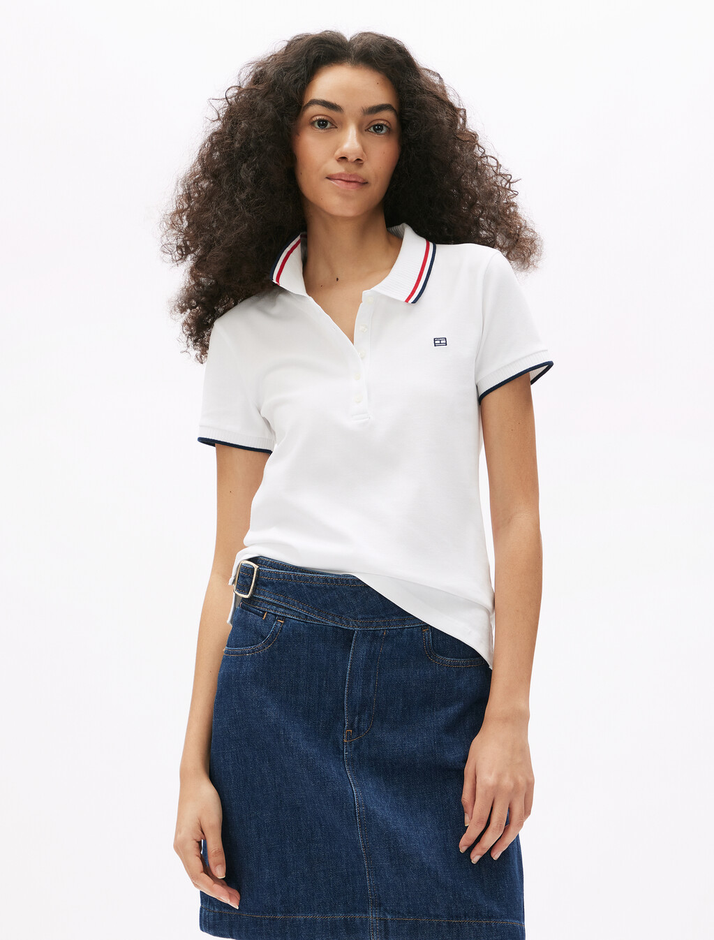 亞洲版修身 Polo 衫, Th Optic White, hi-res
