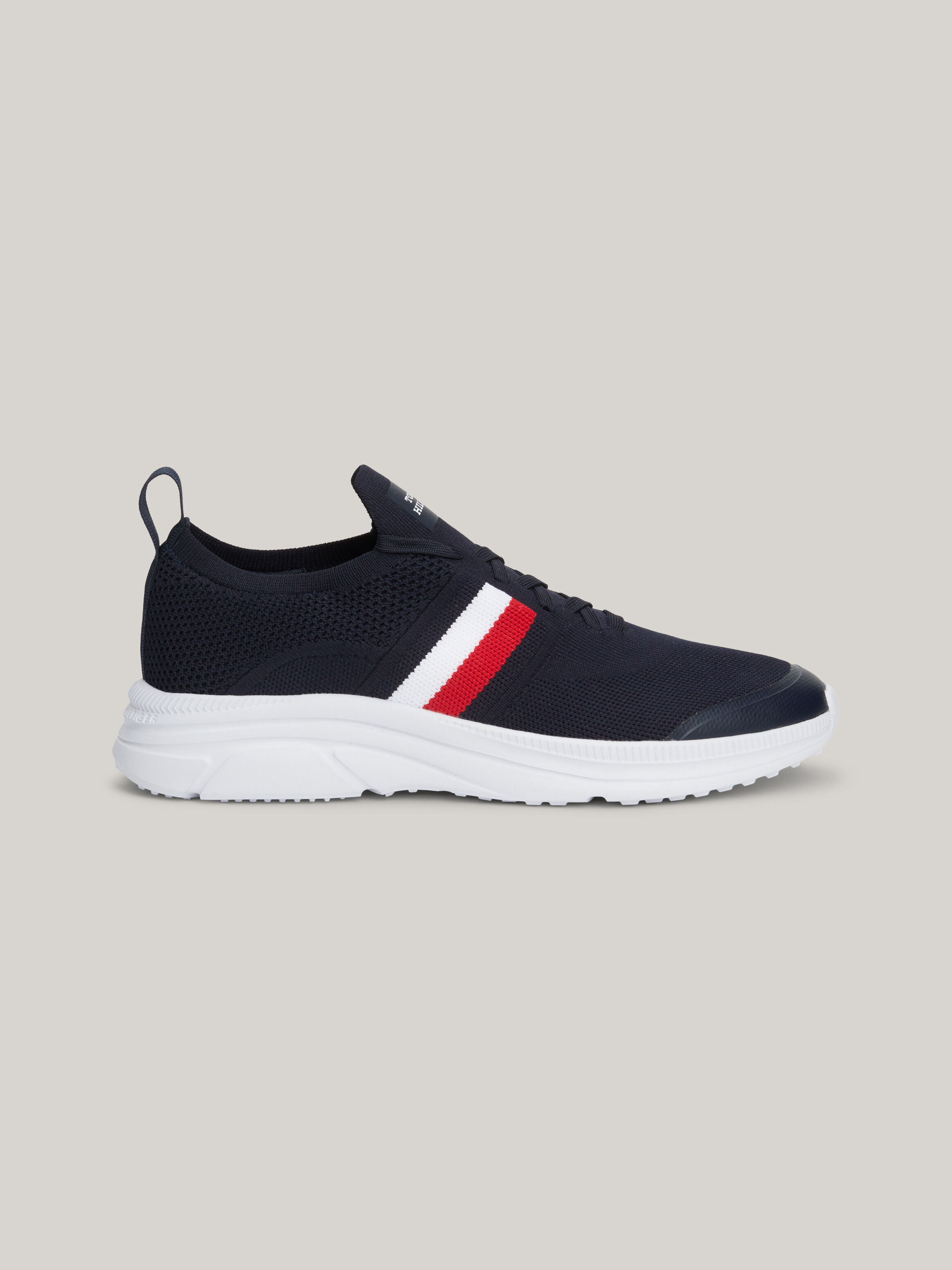 Tommy hilfiger stripe knit trainers sales