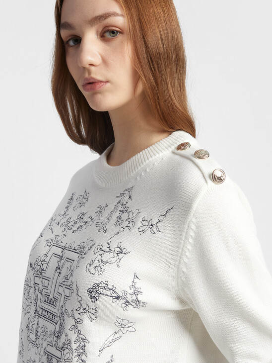 FLORAL EMBROIDERY MONOGRAM SWEATSHIRT