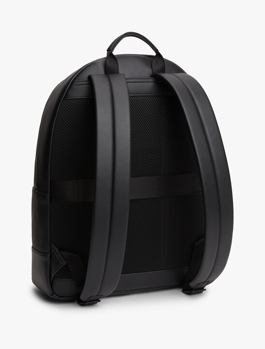 Metal Logo Textured Dome Backpack