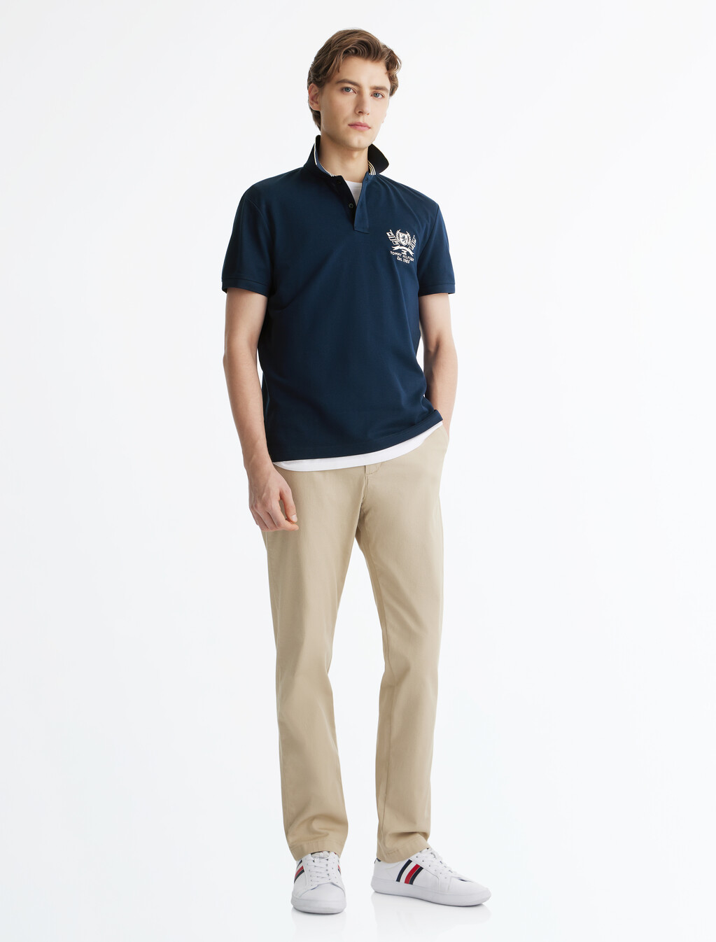 Hilfiger 標誌 Polo 衫, Night Sky, hi-res