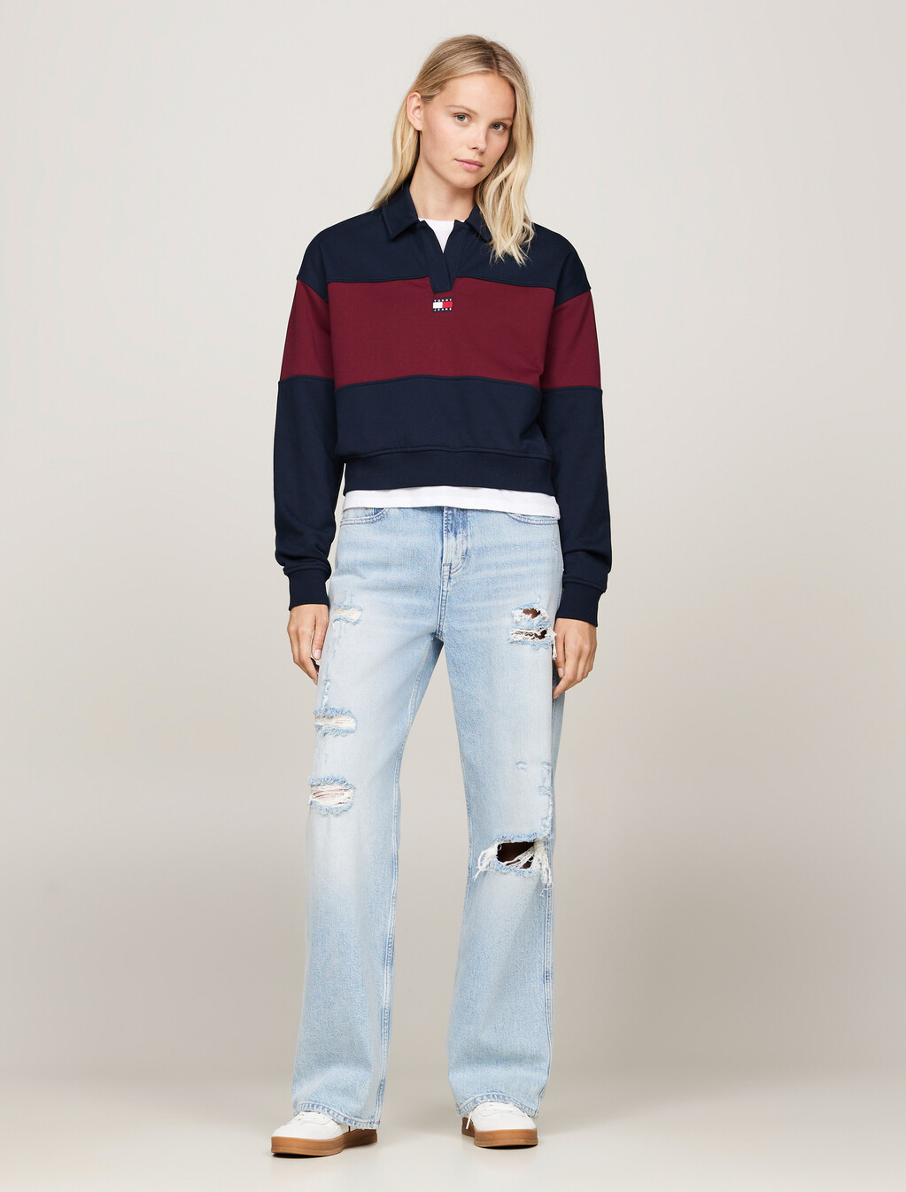Betsy Mid Rise Wide Distressed Jeans, Denim Light, hi-res