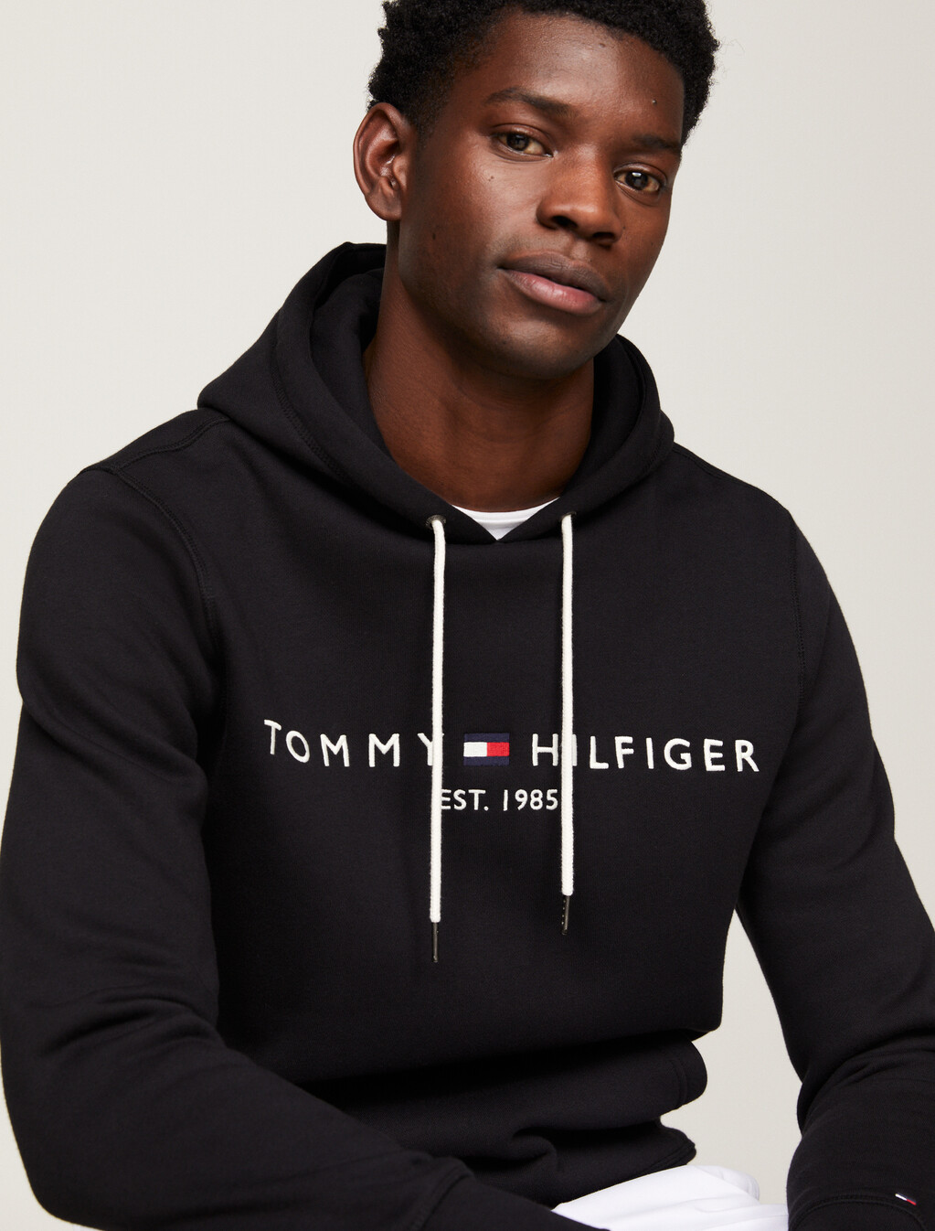 Essential Logo Hoodie, JET BLACK, hi-res