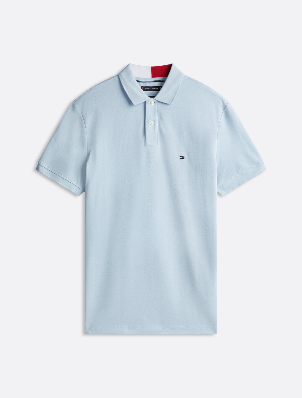 拼色翻領 Polo 衫, Breezy Blue, hi-res