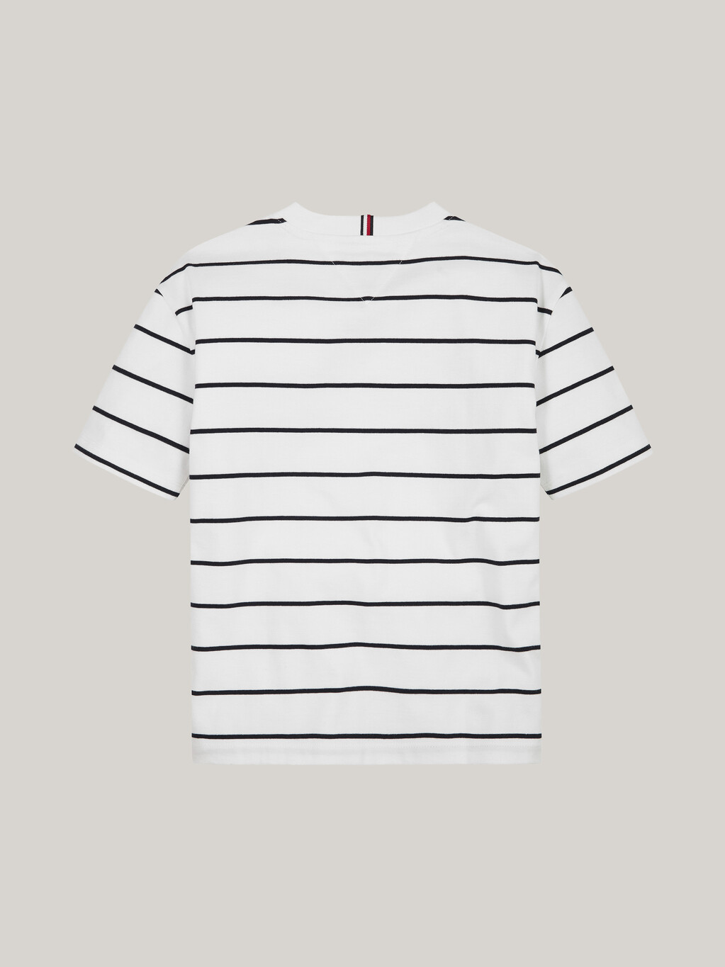 Stripe Flag Embroidery T-Shirt, White Base/Blue Stripe, hi-res