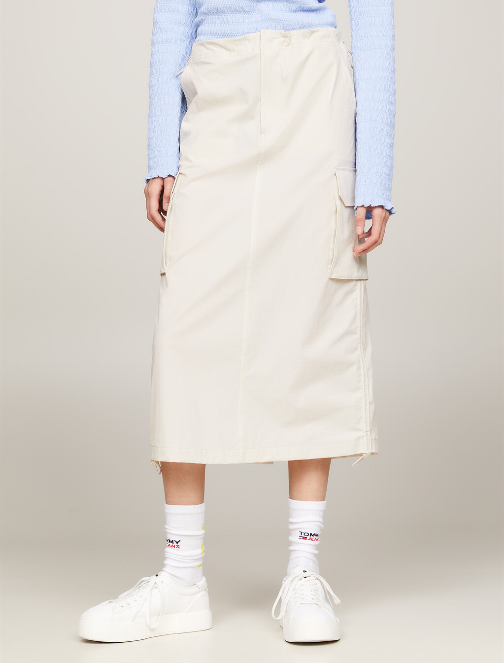 Casual Fit Parachute Cargo Skirt, Newsprint, hi-res