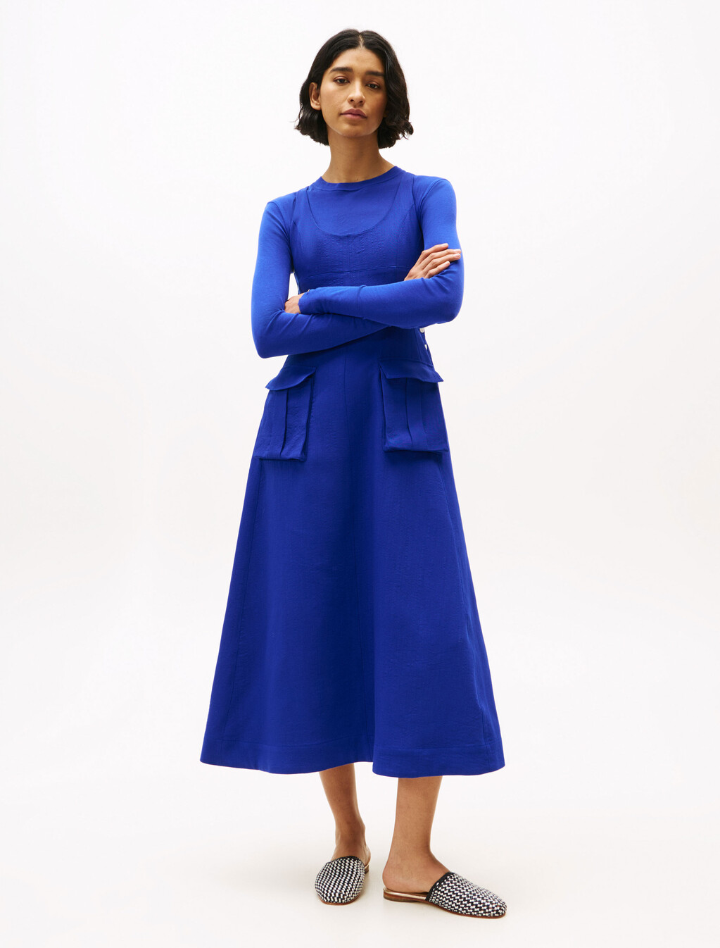 The Runway 系列修身中長連身裙, Wedge Blue, hi-res