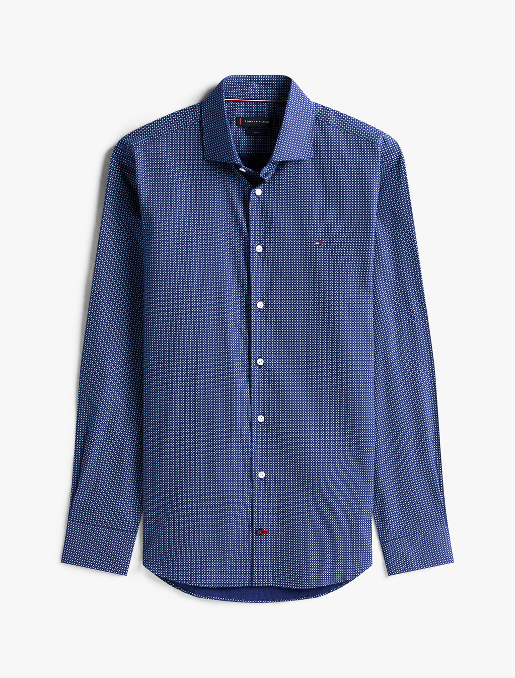 Micro Print Slim Shirt, Sport Navy / Allover, hi-res