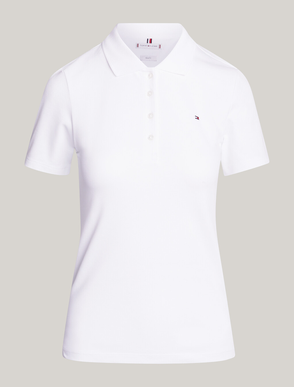 Essential 修身 Polo 衫, Th Optic White, hi-res