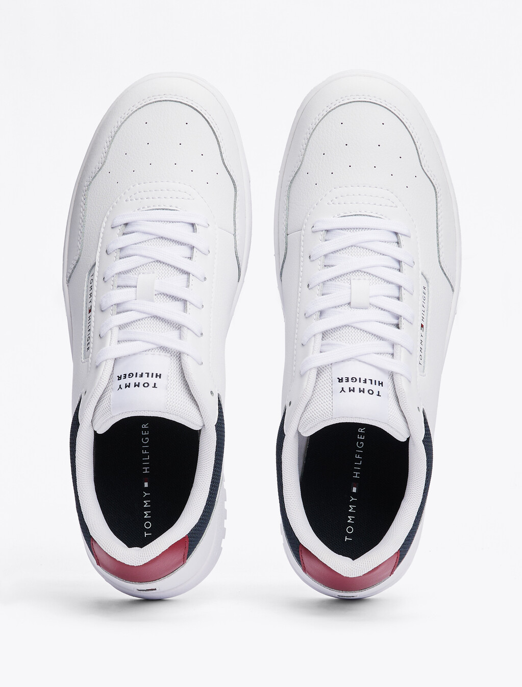 Mixed Texture Basketball Trainers, White, hi-res