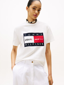 Tommy x U.S. Sail GP Team Logo Appliqué T-Shirt, Ecru, hi-res