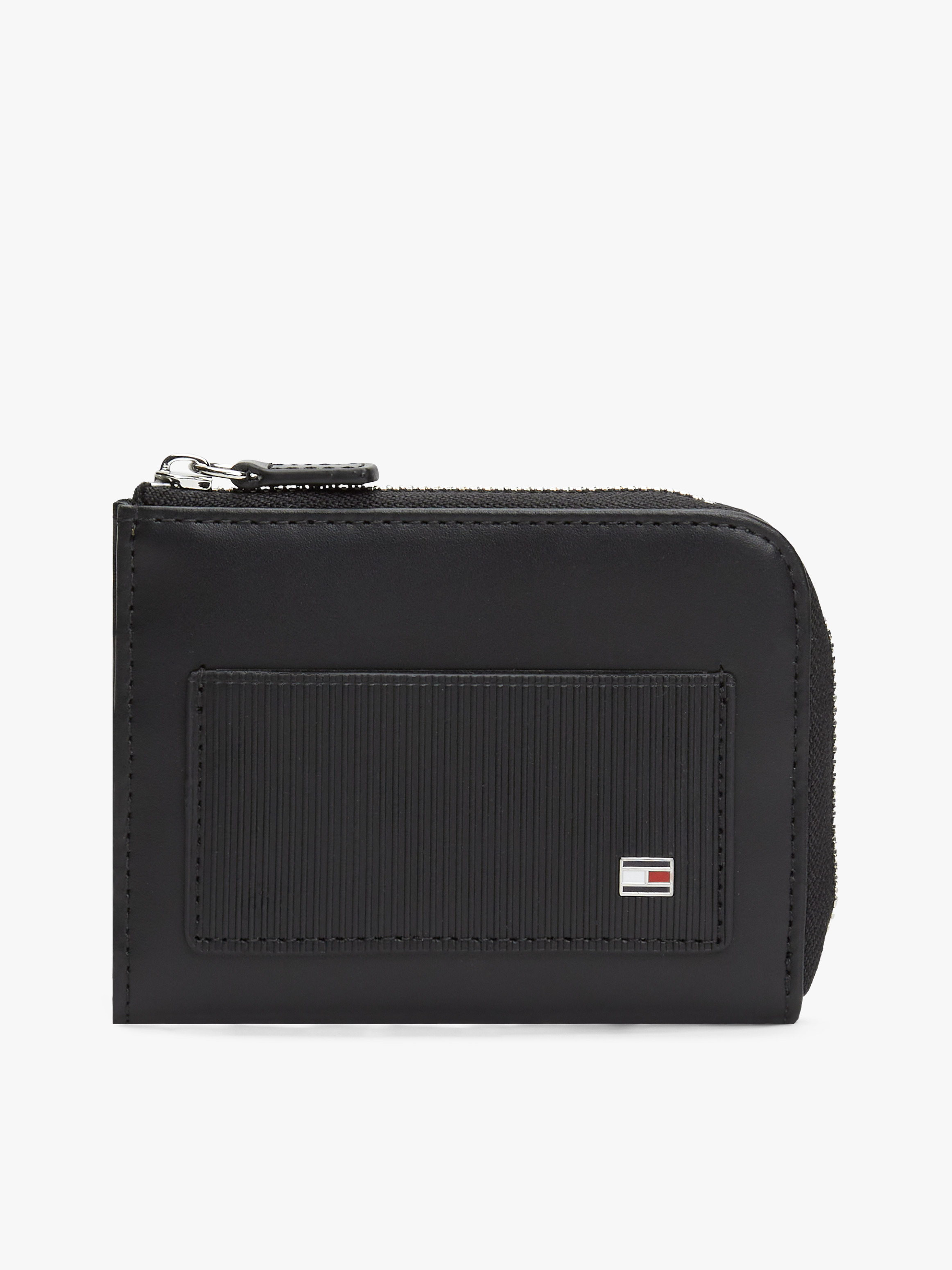 Hilfiger Flag Ribbed Leather Zip-Around Wallet | black | Tommy