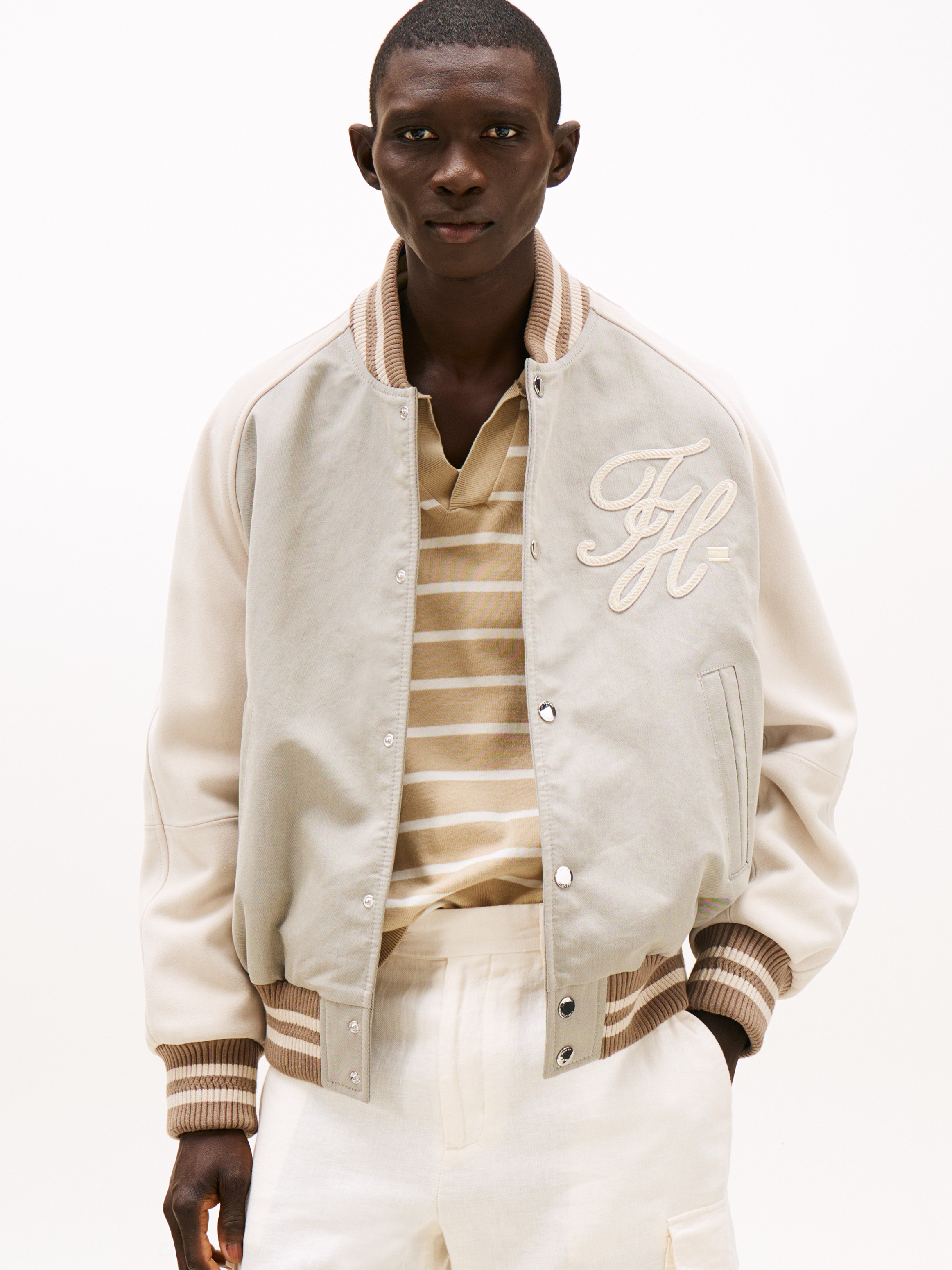 Suede Varsity Bomber Jacket | natural | Tommy Hilfiger Hong Kong